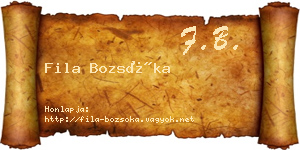 Fila Bozsóka névjegykártya